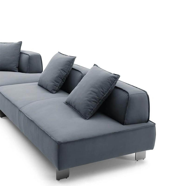 Right side view of custom Gossamer KS32 sofa with cotton-linen upholstery – sleek modern design with comfortable cushions and clean lines