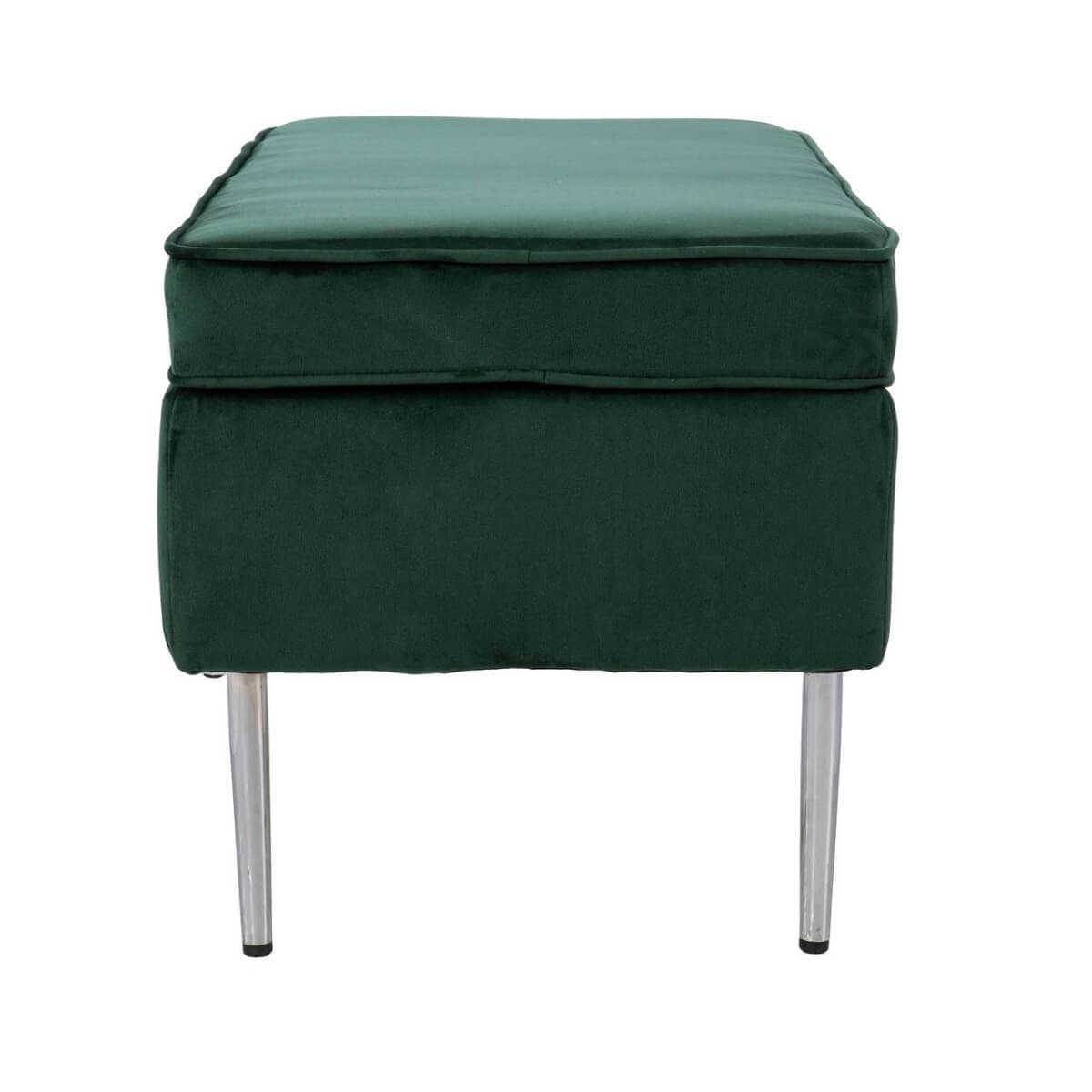Straight front view of Custom Graceful Rest velvet bedroom bench – featuring smooth velvet upholstery, plush cushioning, and clean, elegant lines for modern bedrooms
