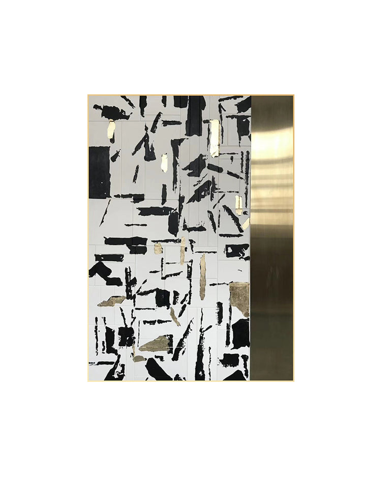 Custom-made stainless steel wall art in elegant interior, sleek modern design for stylish home decor