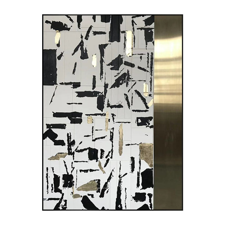 Detailed view of custom-made stainless steel wall art, showcasing intricate design in elegant interior