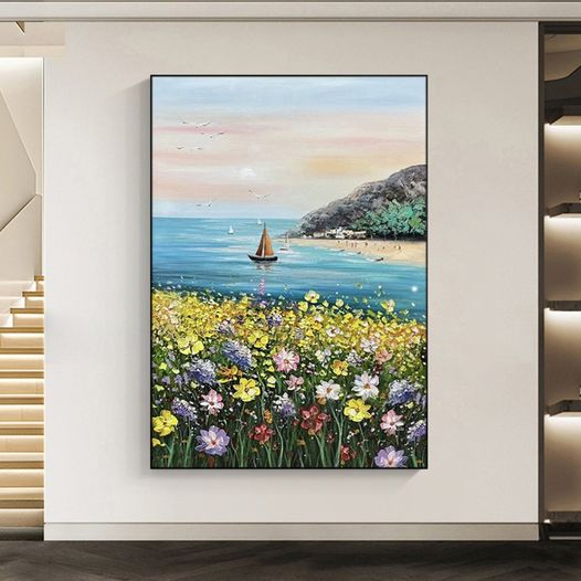 Handcrafted beach beauty artwork designed for seaside-inspired interiors