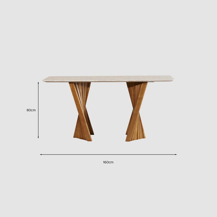 Custom-made Cadence console table with detailed dimensions, solid wood base for modern stylish interiors