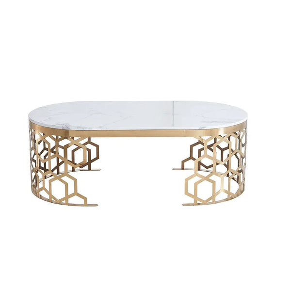 Custom-made oval coffee table in a modern living room showcasing elegant contemporary design