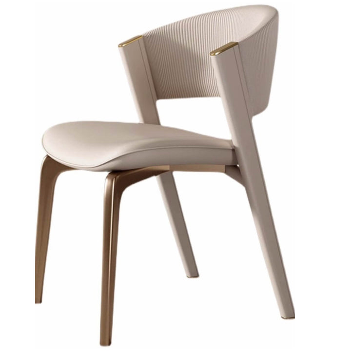 Side view of Custom Rees premium leather dining chair – sleek design featuring high-quality leather upholstery and sturdy frame