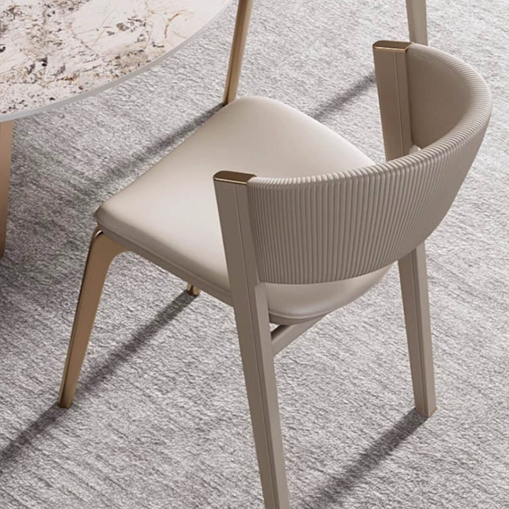 Back top view of Custom Rees premium leather dining chair – smooth leather upholstery with ergonomic backrest and refined craftsmanship