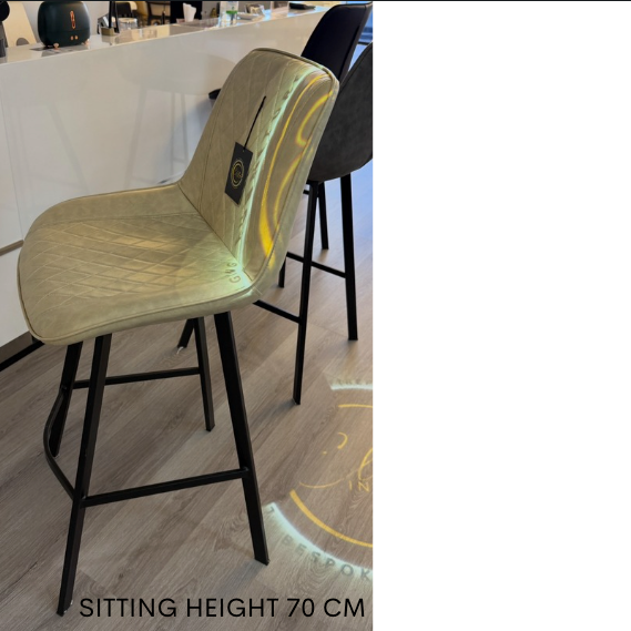 Customised Henry bar stool with modern design, serving as a stylish counter chair with sleek lines and comfortable seating