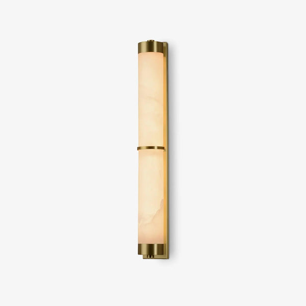 Cylindra alabaster brass wall light with sleek modern design for elegant interior lighting