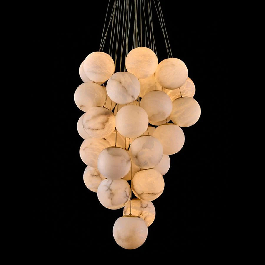 Cluster Alabaster Globe Chandelier - Pre Order