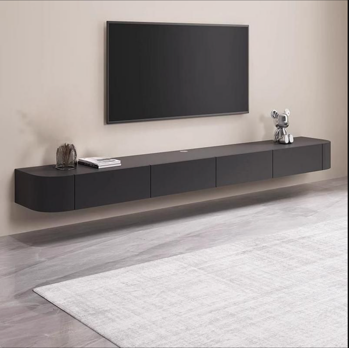 Floating Black Tv unit Customised Fully Installed