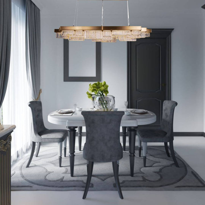 Dawn Crystal Chandelier Light in Australia Above Dining Table – Stylish Modern Interior Lighting