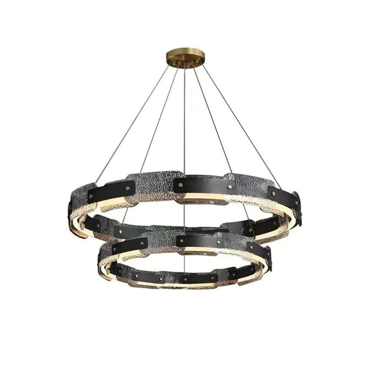 Dazzle dual-layer chandelier in luxury room, featuring layered crystals for a glamorous and sophisticated ambiance