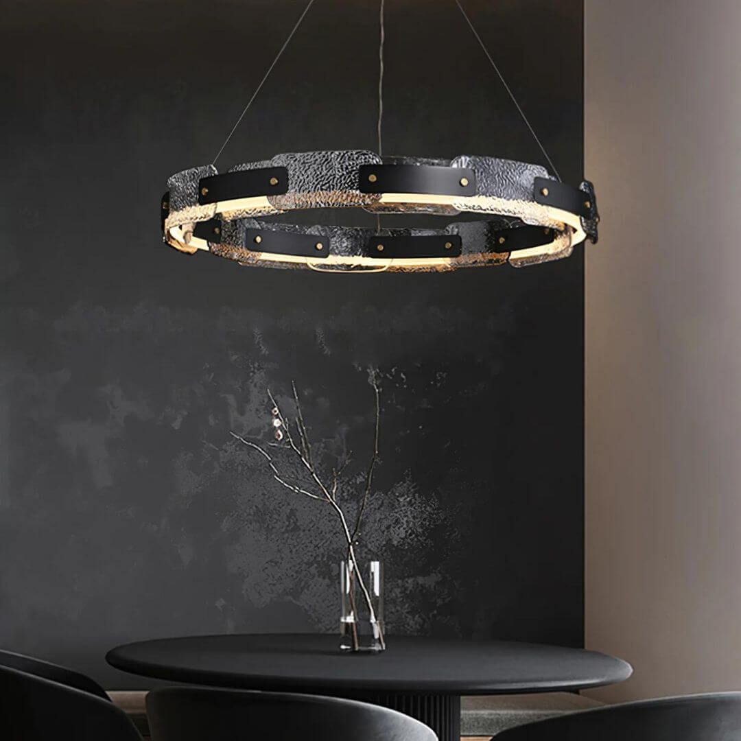 Dazzle single-tier chandelier light in bedroom, creating a cozy and elegant ambiance with sparkling crystals