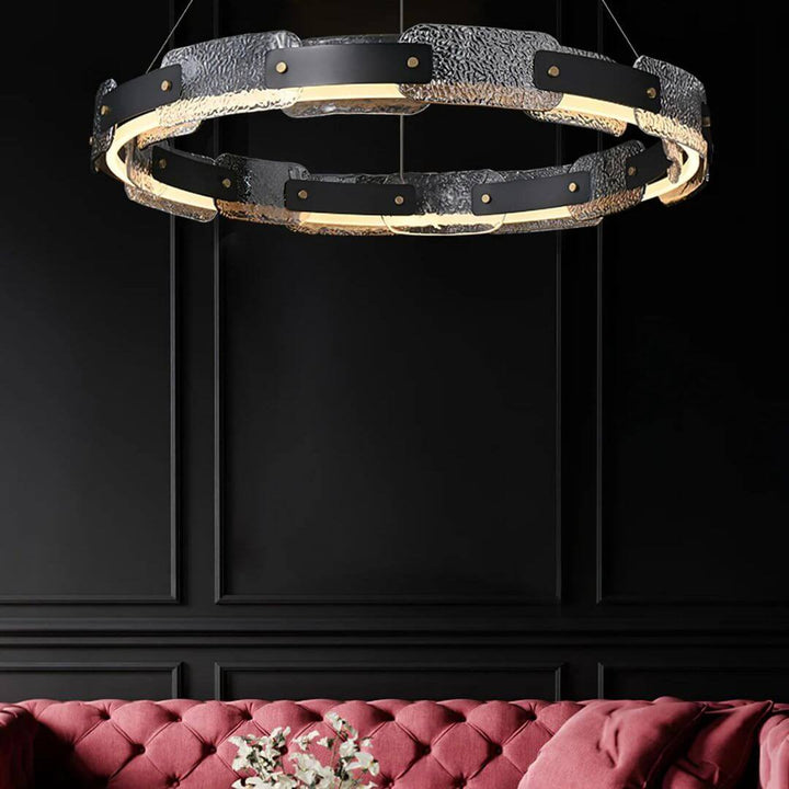 Dazzle single-tier chandelier light in Australian living room, adding refined elegance and radiant crystal illumination