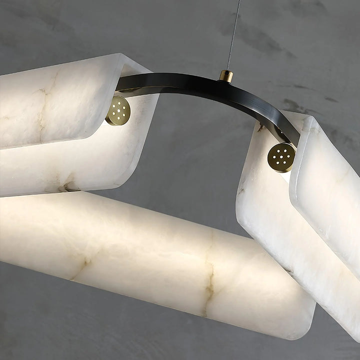 Delia Alabaster chandelier – modern elegant hanging light fixture for home interior