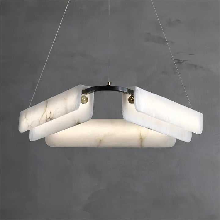 Delia Alabaster chandelier – modern hanging light fixture elegant design view