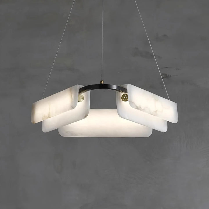 Delia Alabaster chandelier – modern hanging light fixture with elegant design view