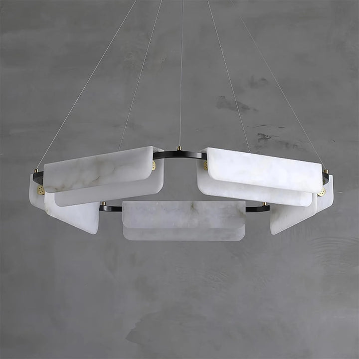 Delia Alabaster chandelier – modern elegant hanging light fixture for home interior