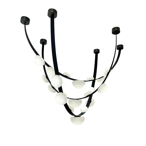 Dew Drops Alabaster chandelier elegant design in modern interior
