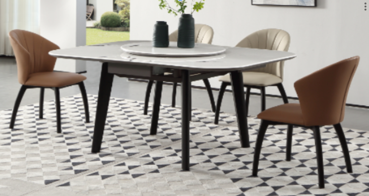 Custom-made extendable dining table featuring sleek wood finish and modern sturdy design