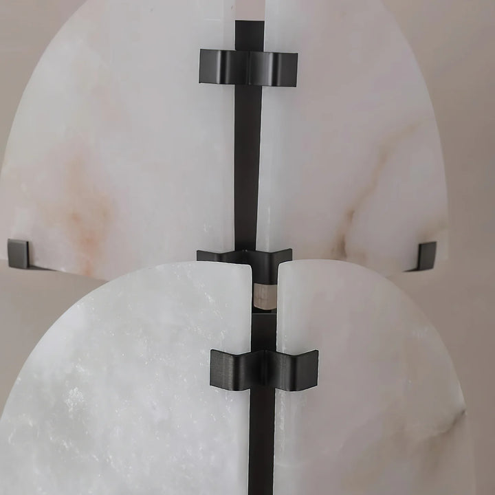 Dione alabaster wall light close-up of marble, elegant design for modern home interior lighting