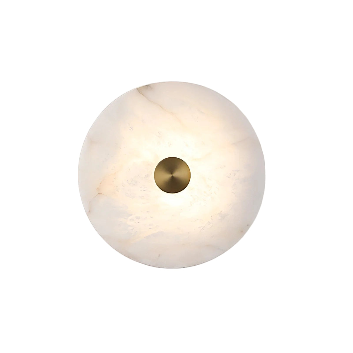 Disc-shaped alabaster wall light lamp, elegant modern interior lighting for home decor