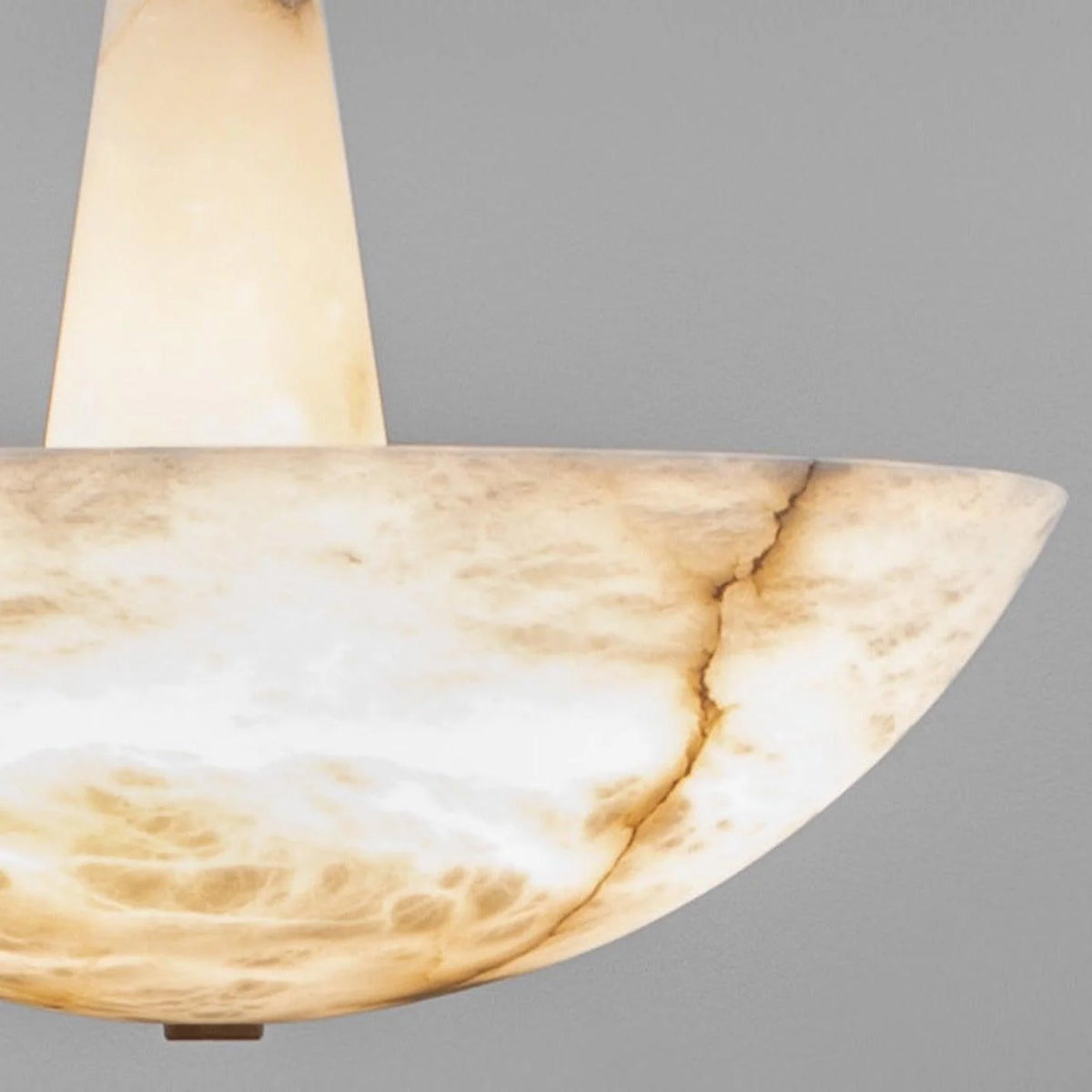 Domus Alabaster Chandelier close-up view, highlighting modern lighting design and elegant details