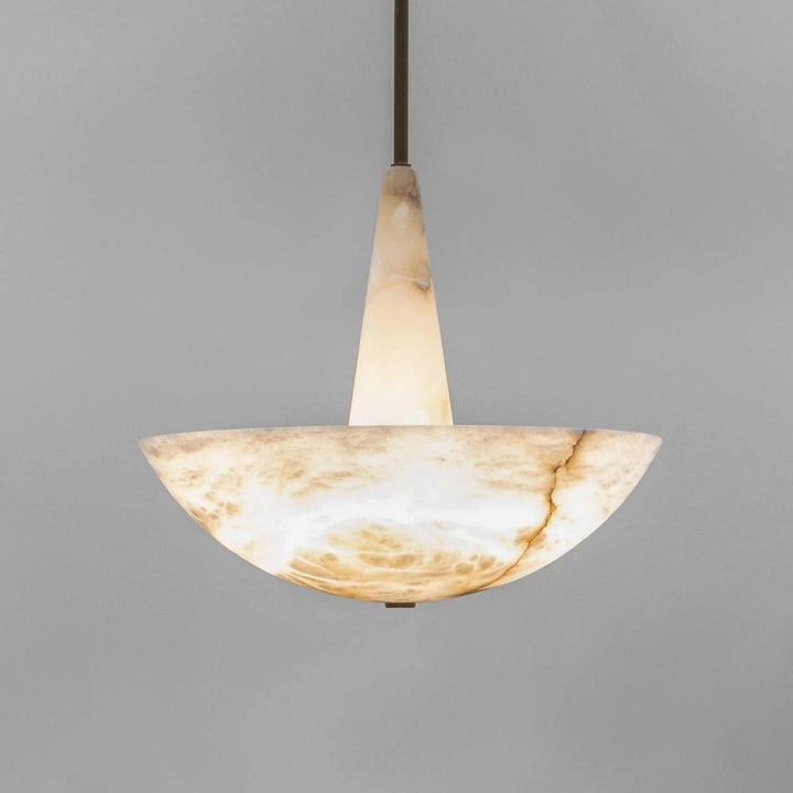 Domus Alabaster Chandelier front view, showcasing modern lighting design and elegant home décor