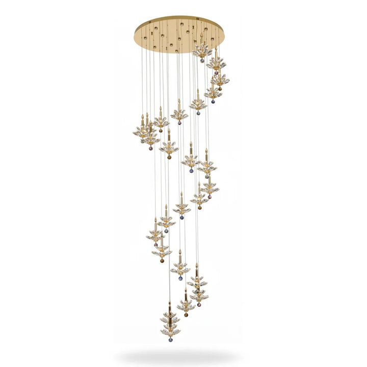 Donya Aurora Spiral crystal chandelier modern luxury lighting elegant design