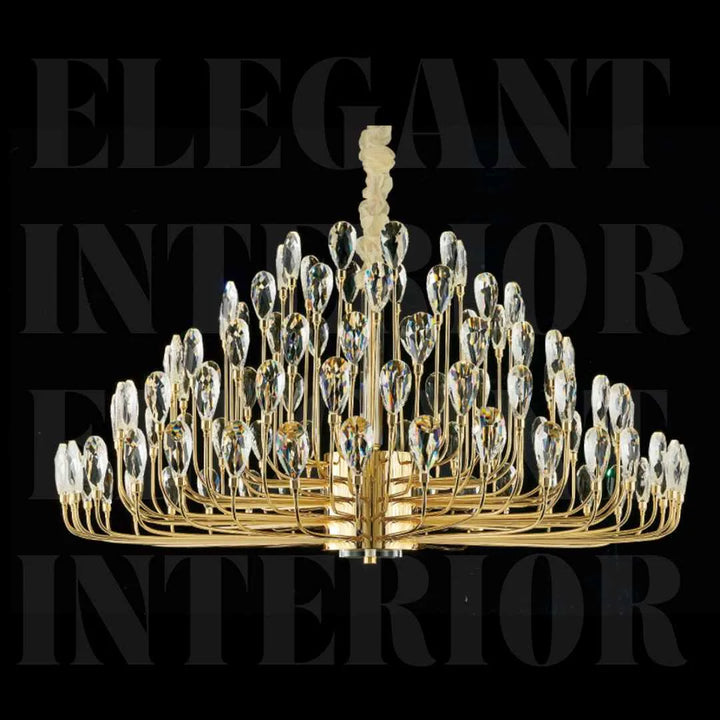 Donya Crystal Blossom gold branch chandelier featuring luxurious gold finish and sparkling crystal accents