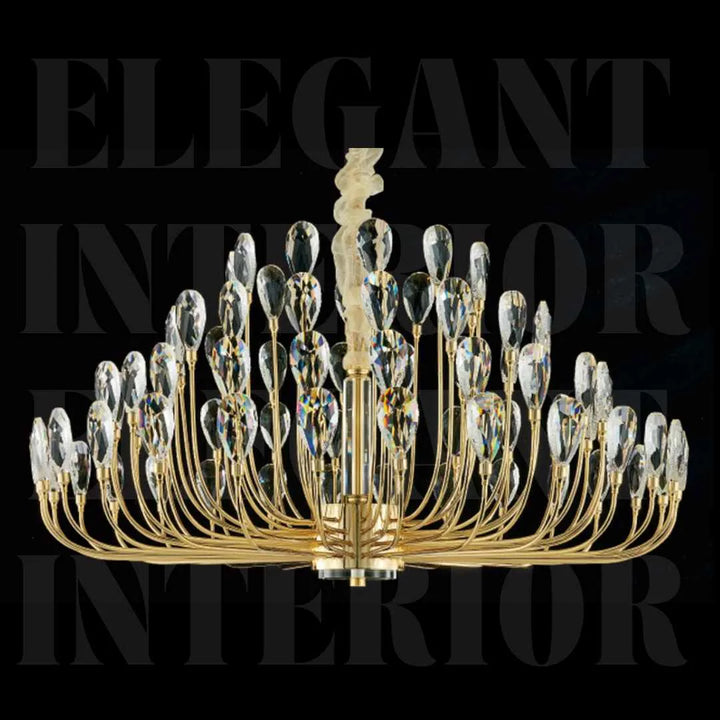 Donya Crystal Blossom gold branch chandelier featuring elegant floral design with shimmering crystals