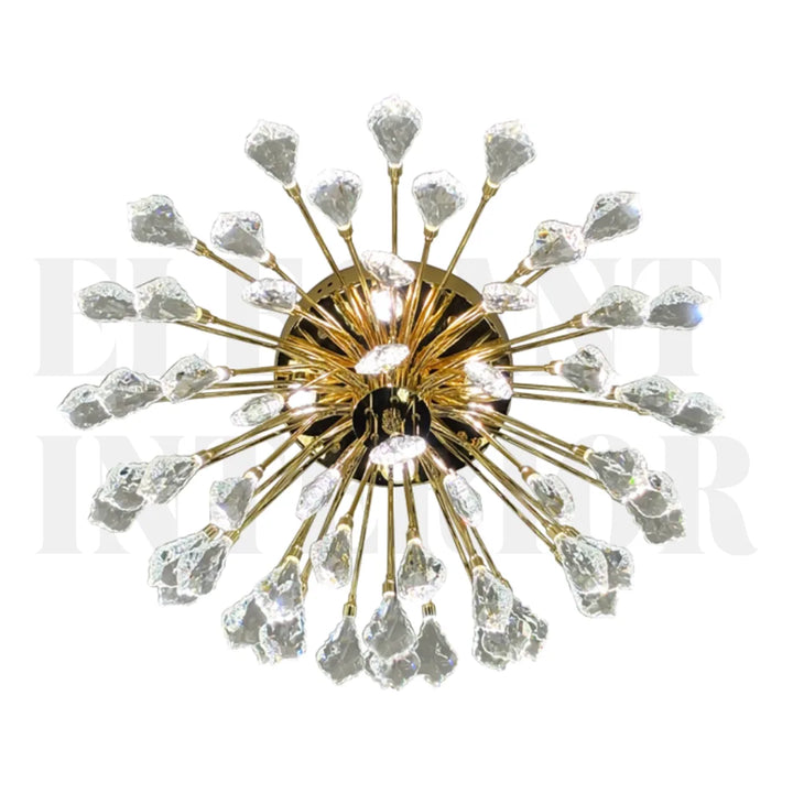 Donya Crystal Branch LED Ceiling Light featuring elegant gold branches and sparkling crystal accents