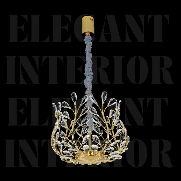 Donya Crystal Bud pendant chandelier modern lighting elegant front view