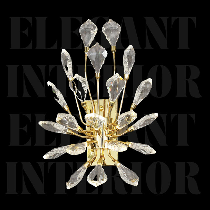 Donya Crystal Crown wall sconce modern lighting elegant front view