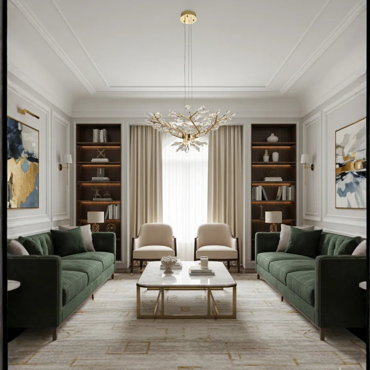 Donya Crystal Petal Blossom chandelier luxury lighting for elegant living room