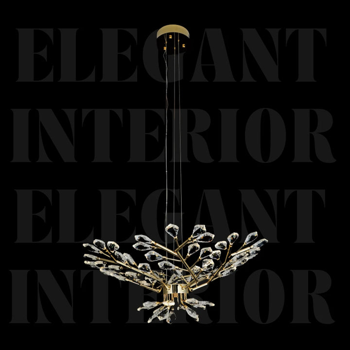 Donya Crystal Petal Blossom chandelier modern lighting elegant front view