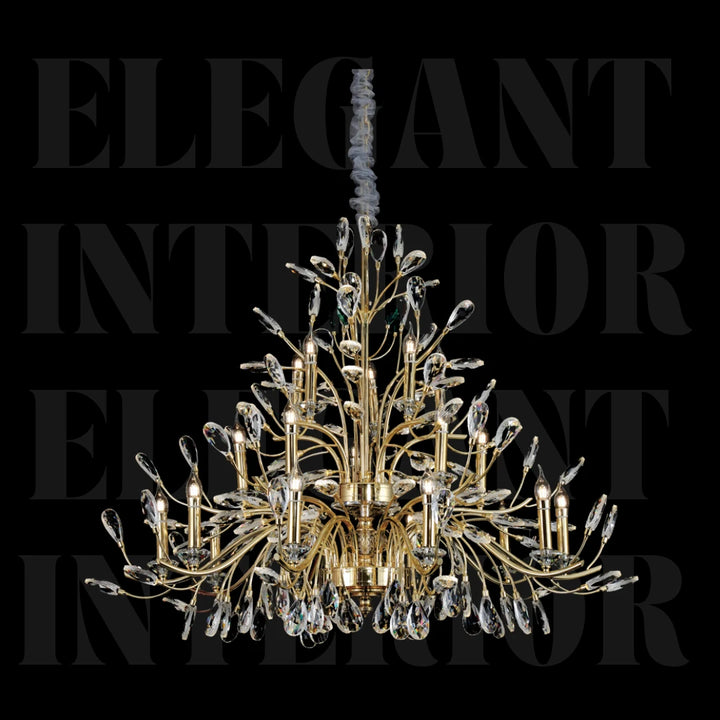 Donya Crystal Willow Grand chandelier modern lighting elegant front view