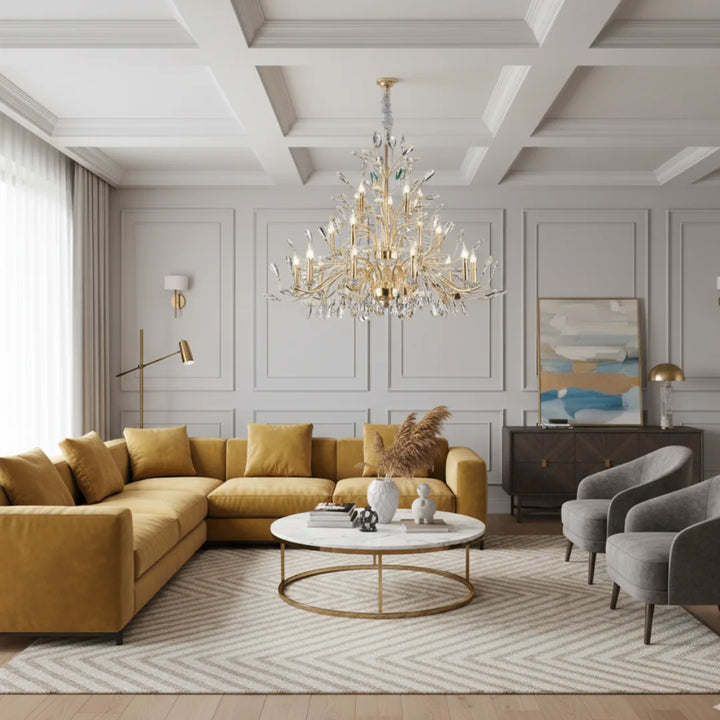 Donya Crystal Willow Grand chandelier modern luxury lighting for contemporary living room