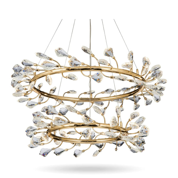 Donya Double Halo crystal branch chandelier modern luxury lighting design