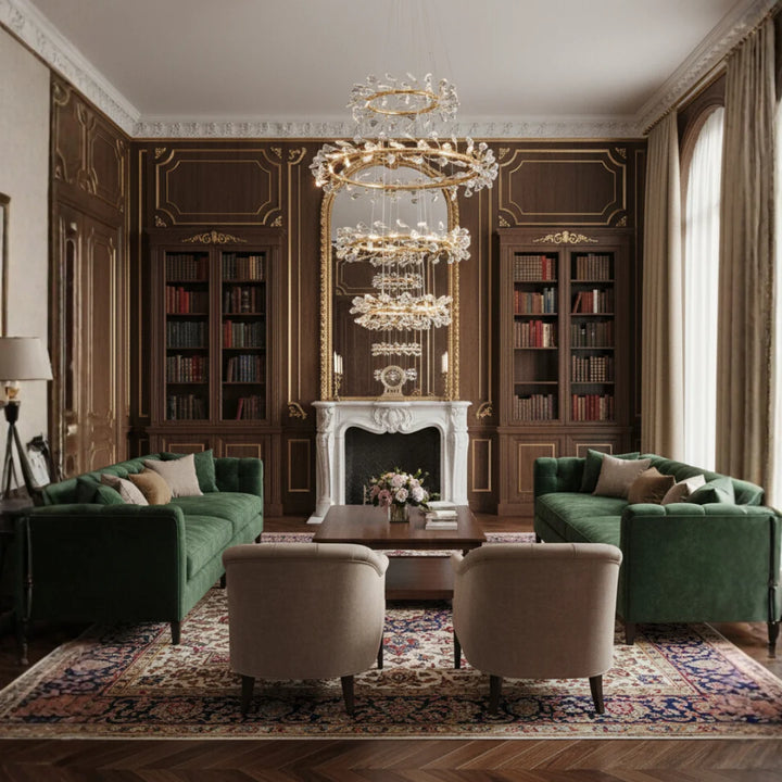 Donya Laurel Cascade Multi-Ring crystal chandelier luxury lighting for living room