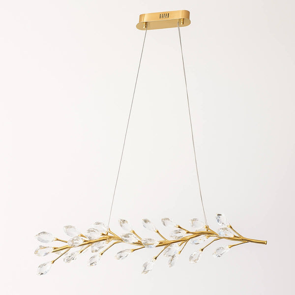 Donya pendant chandelier with crystal LED branch lighting hanging in modern interior, showcasing elegant and luxurious design