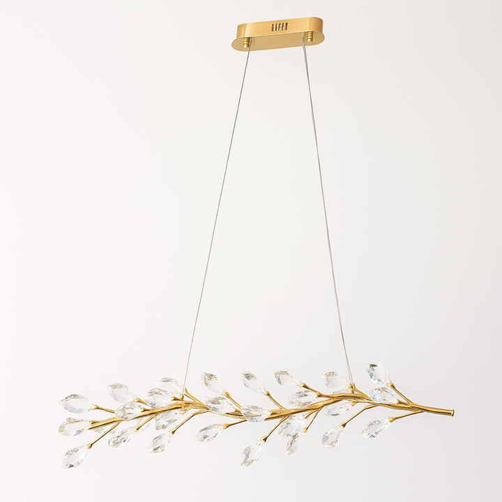 Donya pendant chandelier with crystal LED branch lighting hanging in modern interior, showcasing elegant and luxurious design