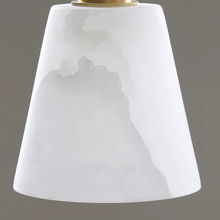 Close view of droplet alabaster wall lamp with marble light for elegant home décor