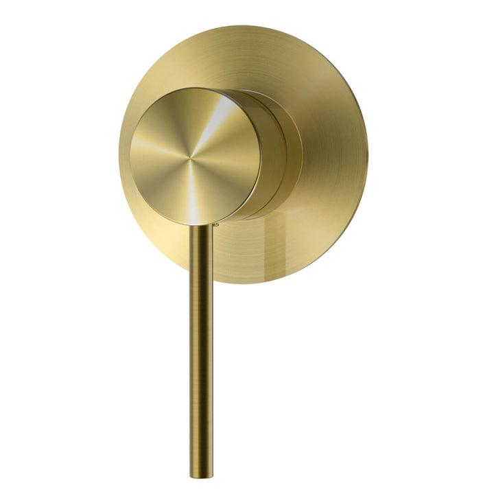 Eclipse Home round shower mixer with luxurious brushed gold finish for elegant, modern bathrooms