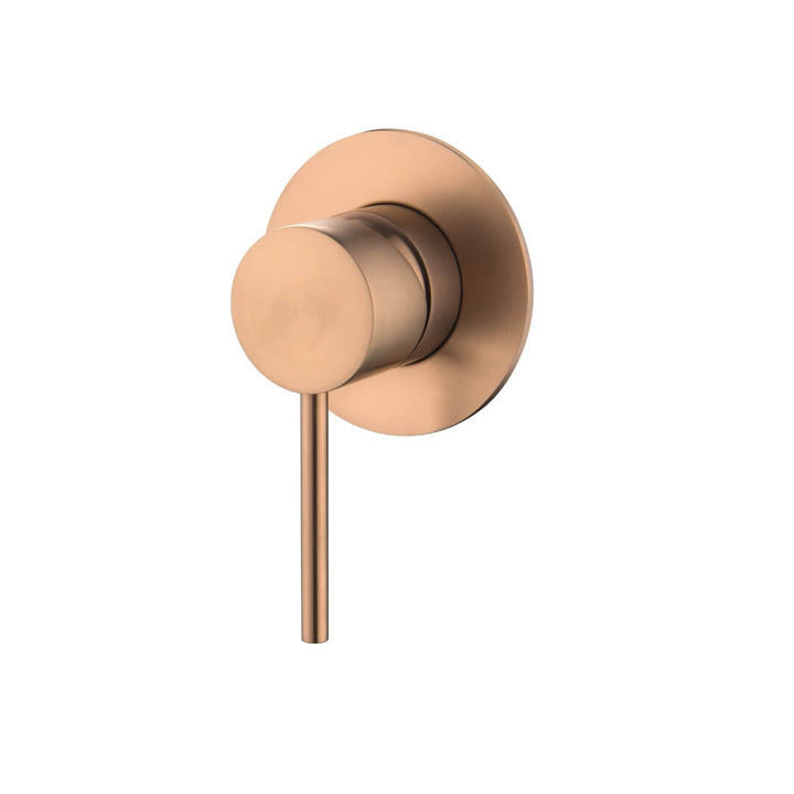 Eclipse Home round shower mixer featuring brushed rose gold finish, offering a sophisticated look for modern bathrooms"