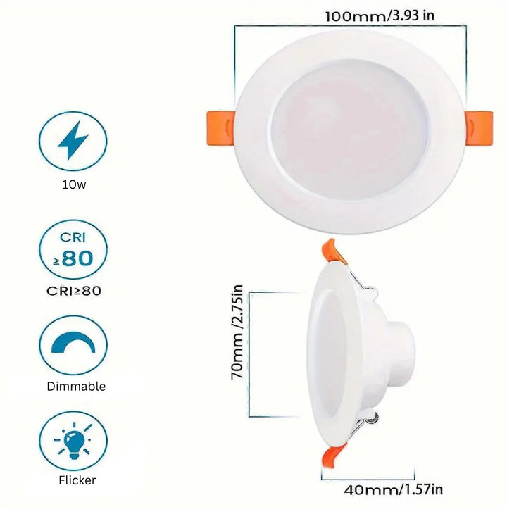 Feature-rich eclipse LED downlight with modern design, stable buckle, and high light transmission PC mask, powered by 48 high-brightness LEDs.