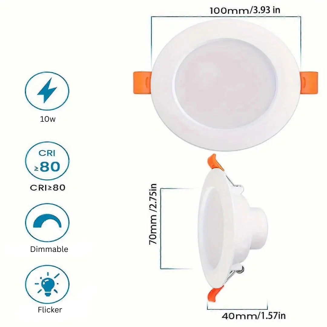 Feature-rich eclipse LED downlight with modern design, stable buckle, and high light transmission PC mask, powered by 48 high-brightness LEDs.