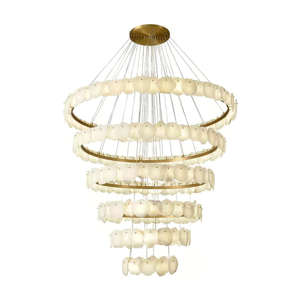 Ecliptica spiral alabaster chandelier luxury lighting with elegant design for modern interiors