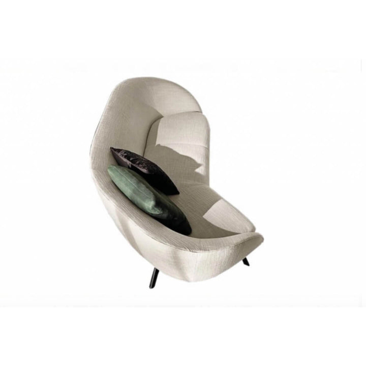 EcoChaise lounge chair in breathable cotton linen fabric, shown from a sleek side angle