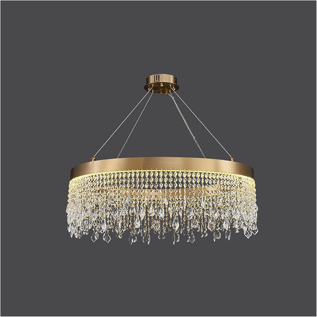 Effulgent round crystal chandelier in Australia, featuring elegant design and sparkling crystal brilliance