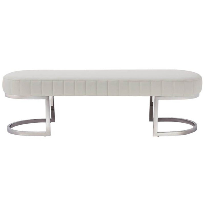 Elegant cotton linen bedroom bench with clean lines and neutral tones, adding a touch of natural sophistication to bedroom decor